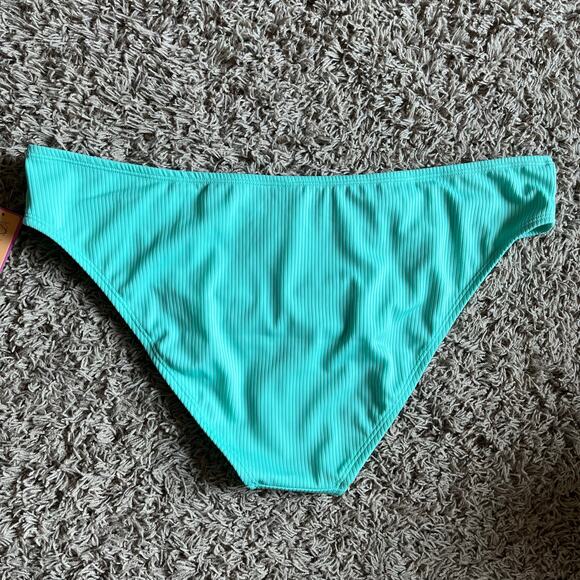 NWT! Juniors' Ninety-Nine° Blue High Leg V-Waist Cheeky Bikini Bottoms Size XXL - Picture 2 of 6